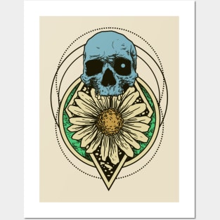 skull flower Posters and Art